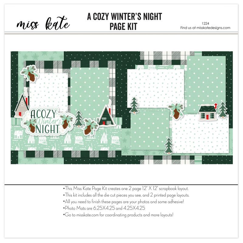 A Cozy Winters Night 1224 12x12 scrapbook page kit cover