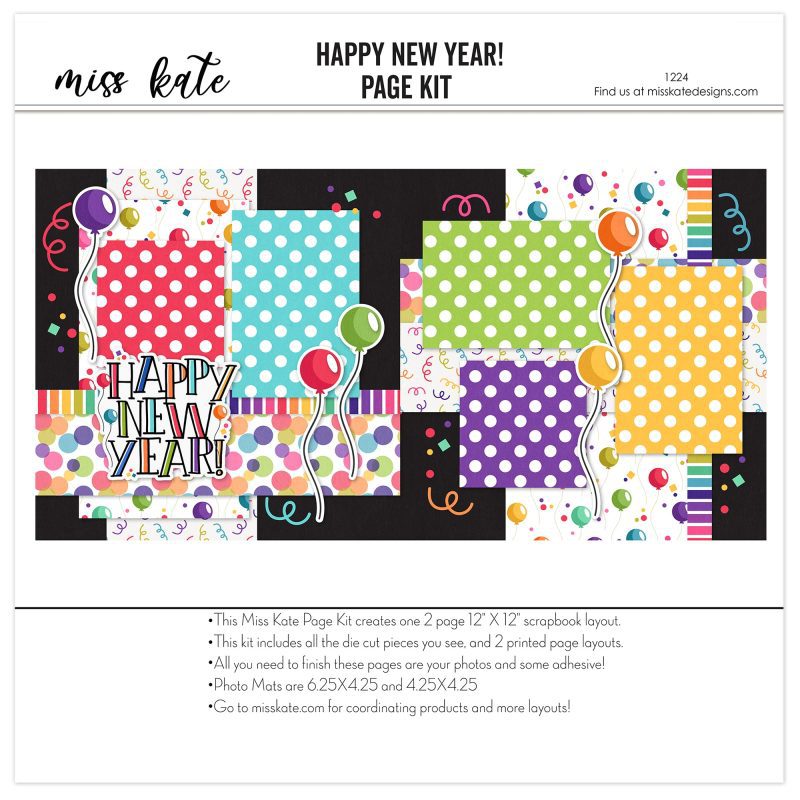 Happy New Year 1224 12x12 scrapbook page kit cover