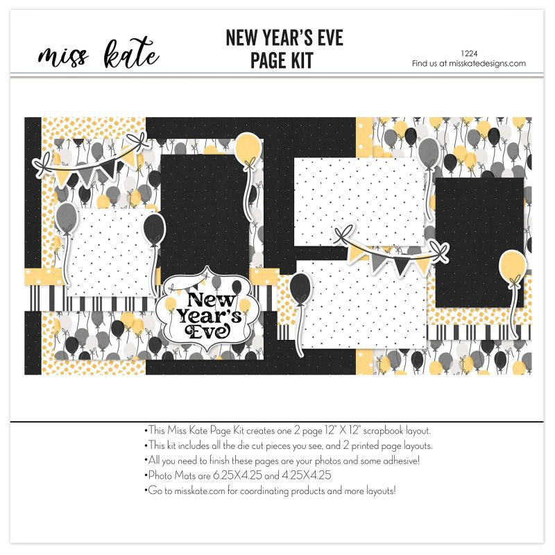 New Years Eve 1224 12x12 scrapbook page kit cover