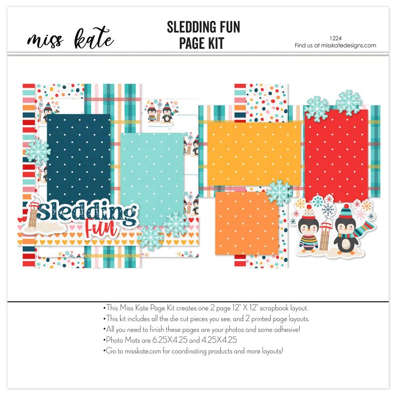 Sledding Fun 1224 12x12 scrapbook page kit cover