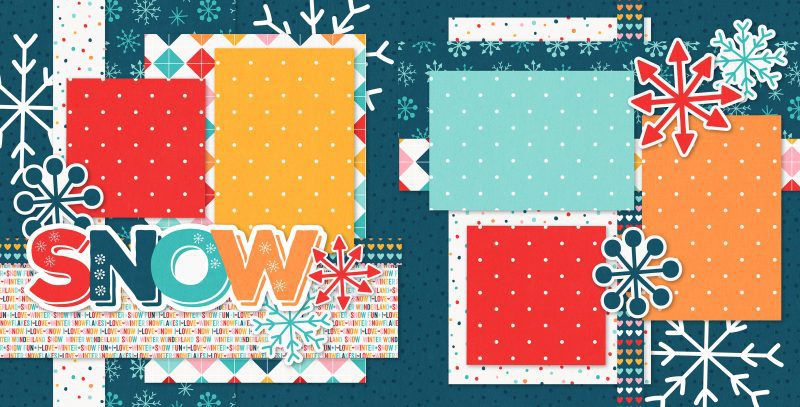 Snow 1224 12x12 scrapbook page kit both pages