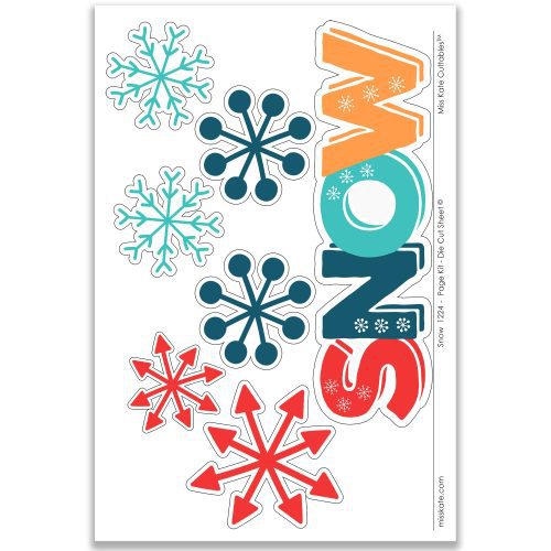 Snow 1224 12x12 scrapbook page kit die cuts ephemera sheet