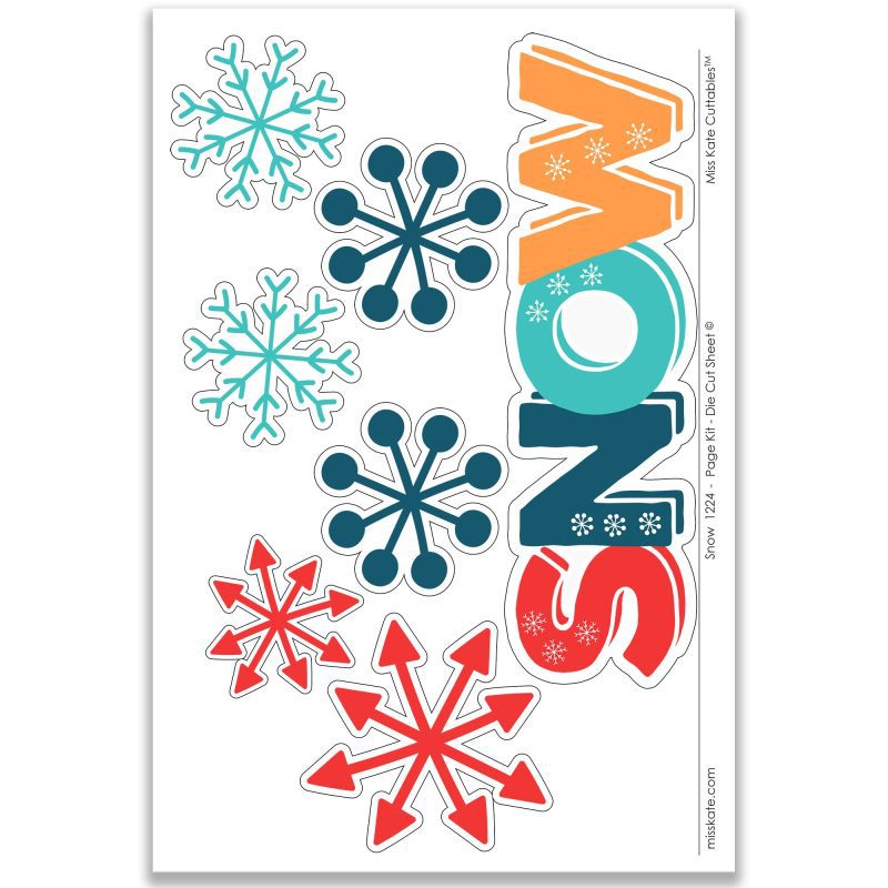 Snow 1224 12x12 scrapbook page kit die cuts ephemera sheet