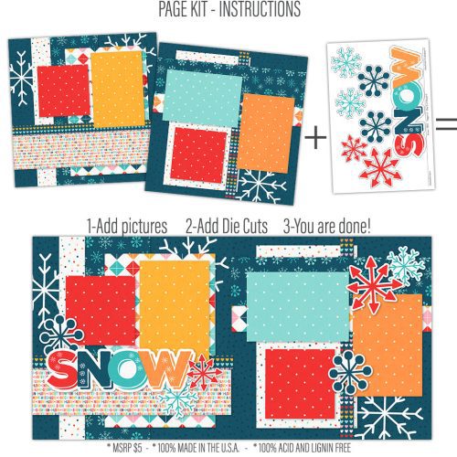 Snow 1224 12x12 scrapbook page kit instructions