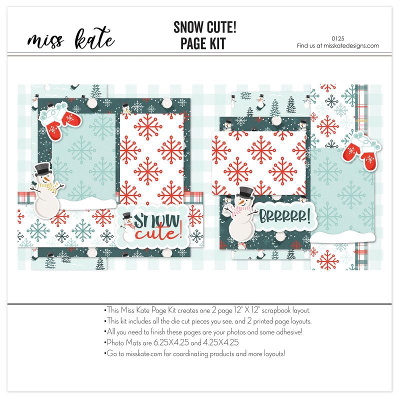 Snow Cute 0125 12x12 scrapbook page kit cover