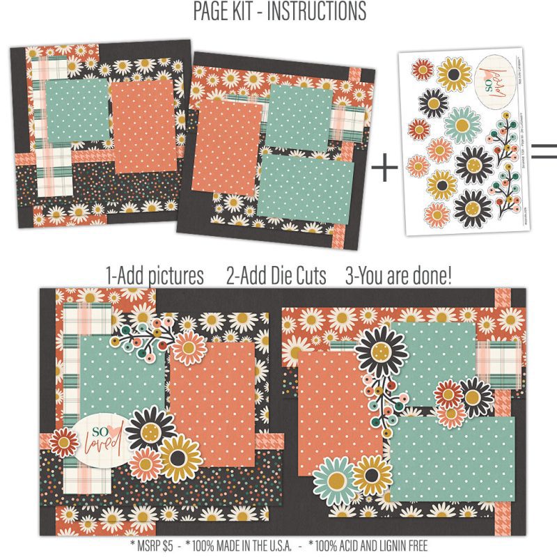 So Loved 1224 12x12 scrapbook page kit instructions