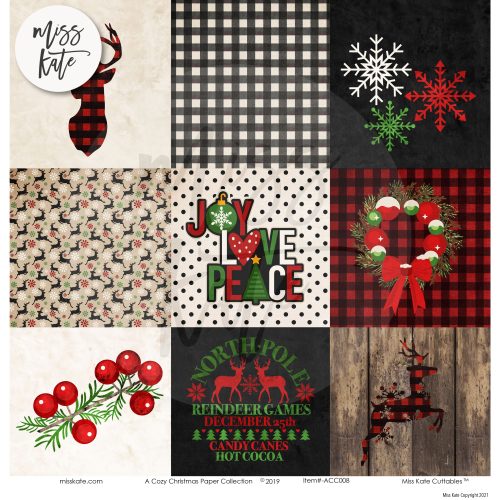 a cozy christmas paper sticker die cut kit 12x12 ds 425