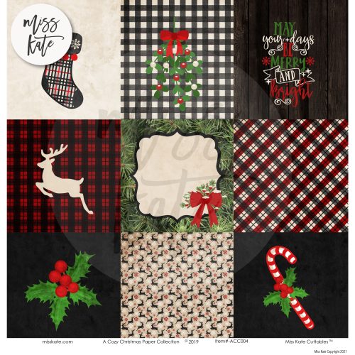 a cozy christmas paper sticker die cut kit 12x12 ds 672