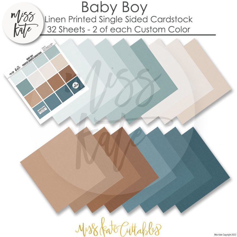 baby boy linen printed smooth cardstock single sided 658