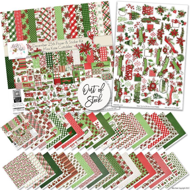 bargain bin december 25th paper sticker kit 12x12 ds 534