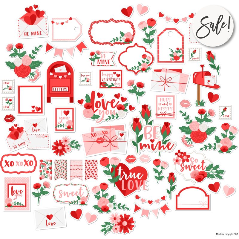 bargain bin love letters die cuts 60 829