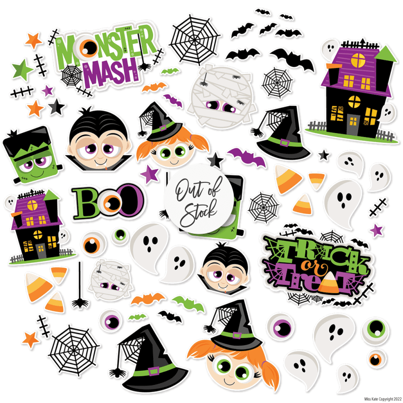 bargain bin monster mash die cuts 60 456