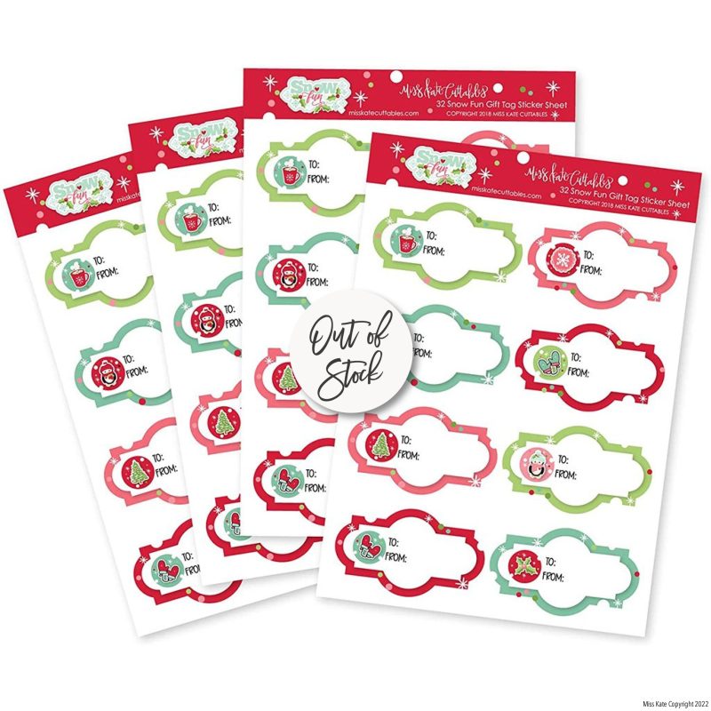 bargain bin snow fun sticker gift tags pack stickers 537