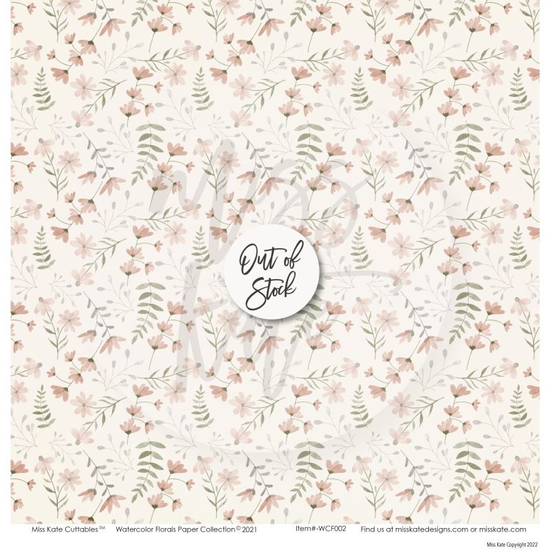 bargain bin watercolor florals paper pack 12x12 ds 619