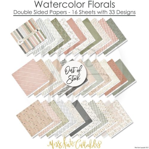 bargain bin watercolor florals paper pack 12x12 ds 623