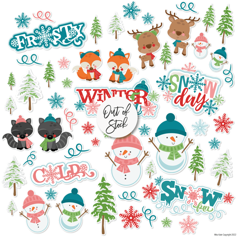 bargain bin winter woodland die cuts 60 693