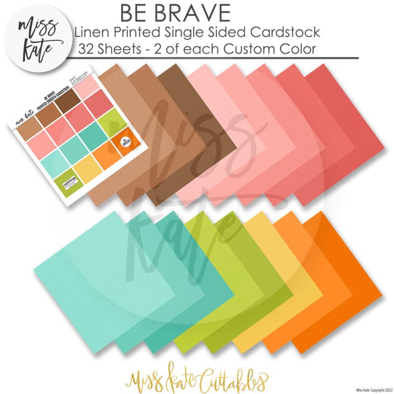 be brave linen printed smooth cardstock single sided 159