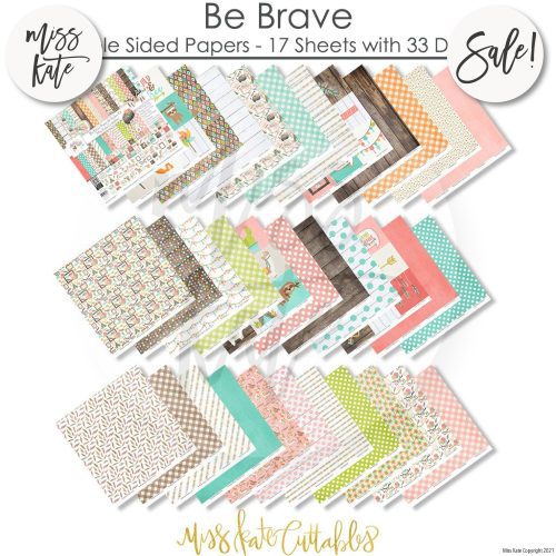 be brave paper sticker kit 12x12 ds 245