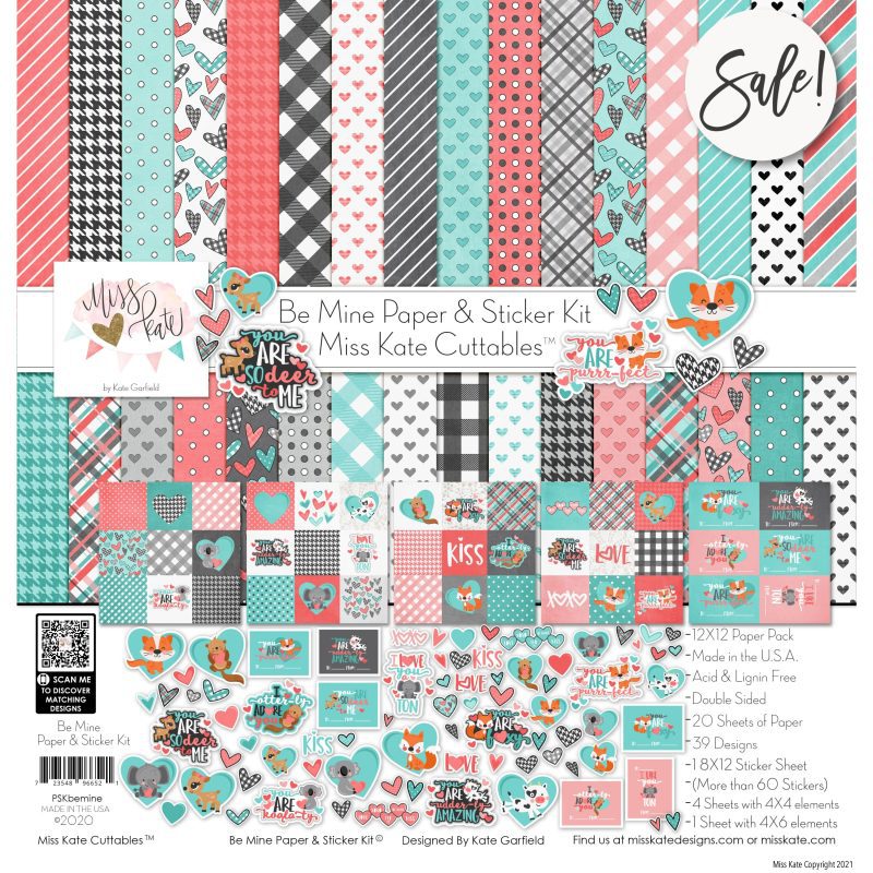 be mine for valentines day paper sticker kit 12x12 ds 324