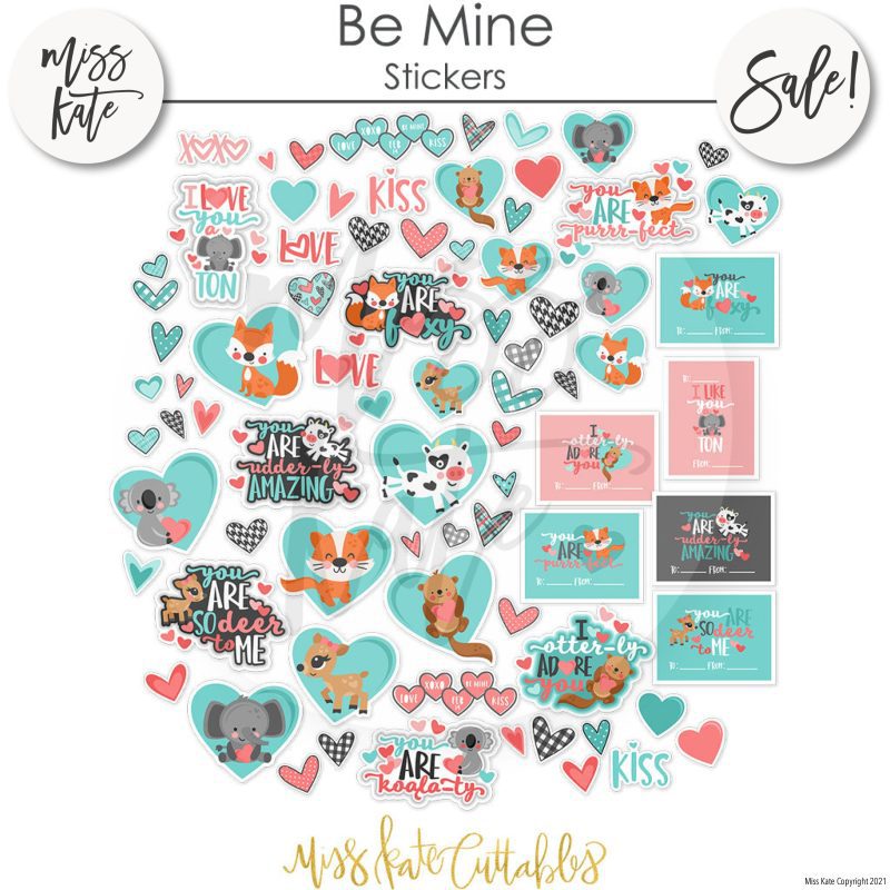 be mine for valentines day paper sticker kit 12x12 ds 331