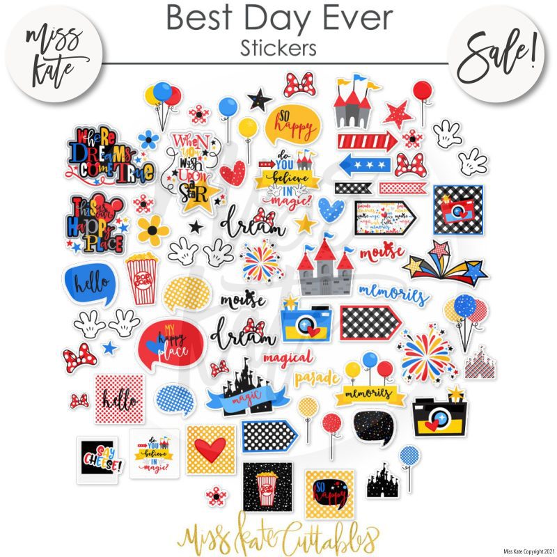 best day ever for disney paper sticker kit 12x12 ds 208