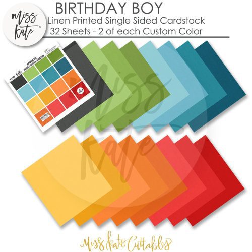 birthday boy linen printed smooth cardstock single sided 329