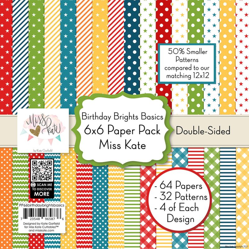 birthday brights basics 6x6 paper pack ds 208