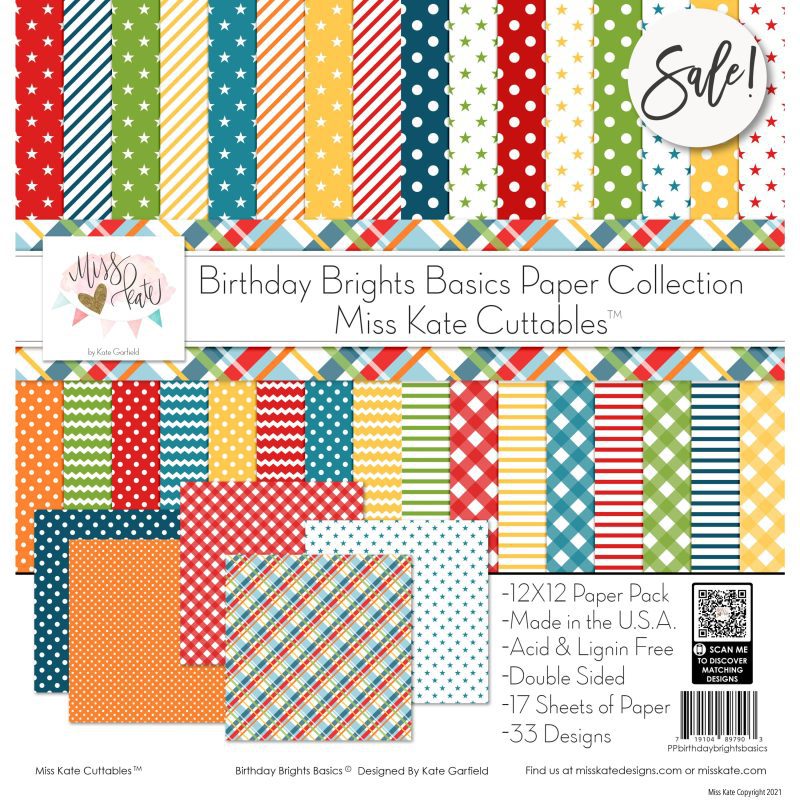 birthday brights basics double sided paper pack 12x12 ds 422