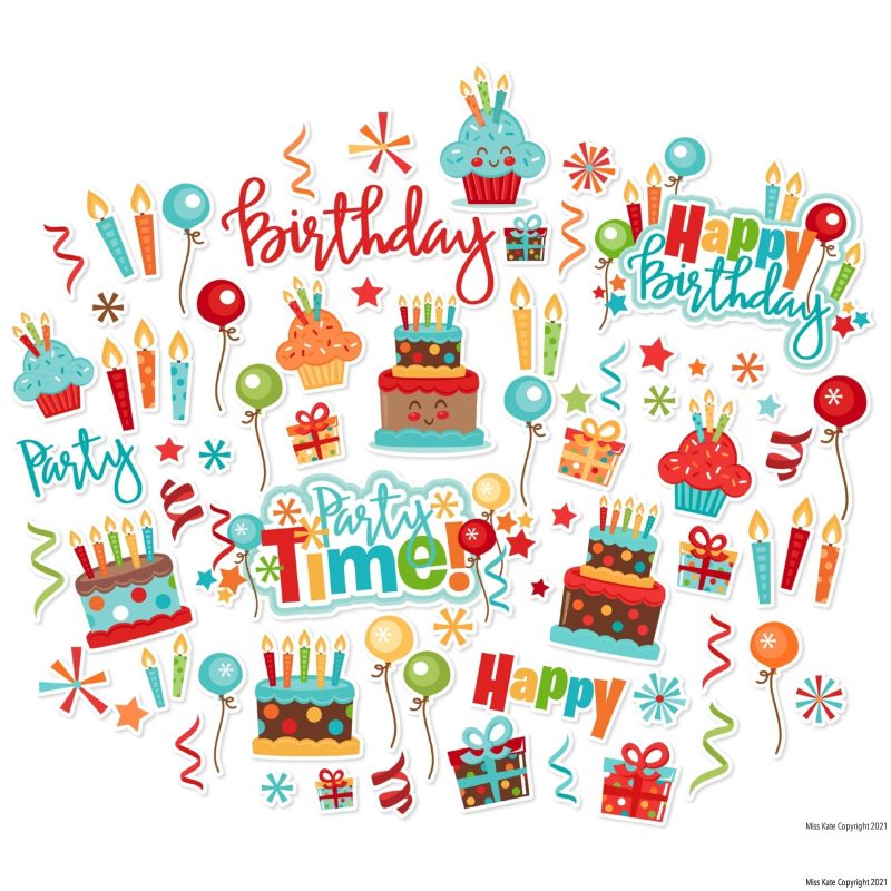 birthday die cuts 60 922