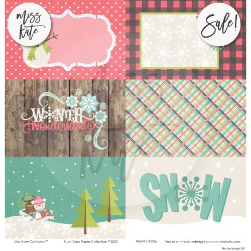 cold days paper sticker kit 12x12 ds 619