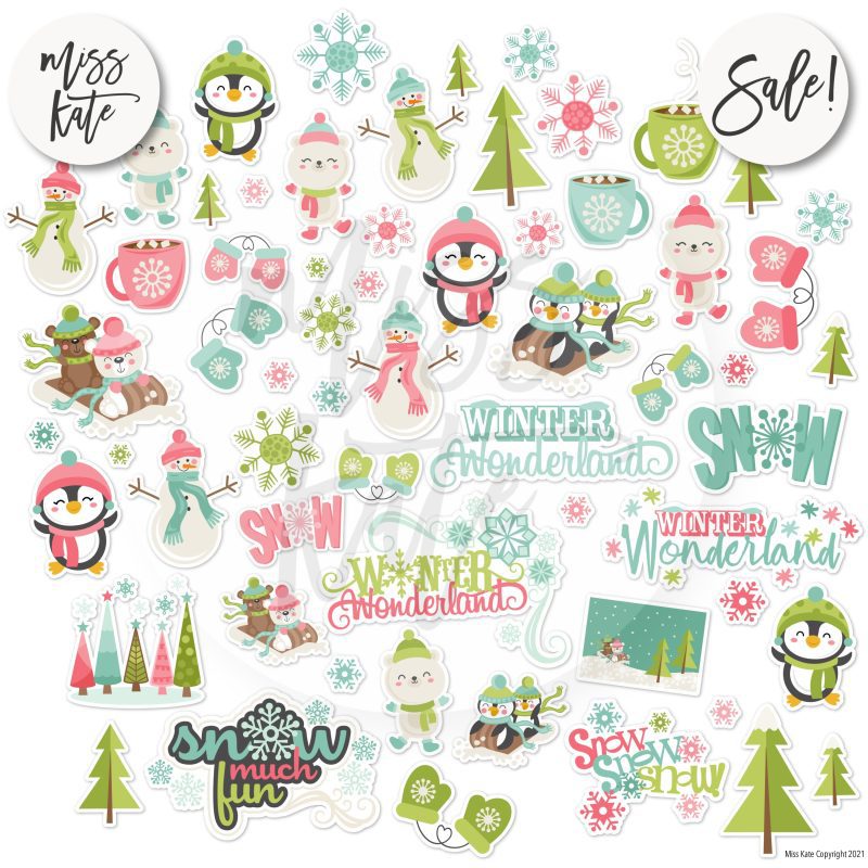 cold days paper sticker kit 12x12 ds 688