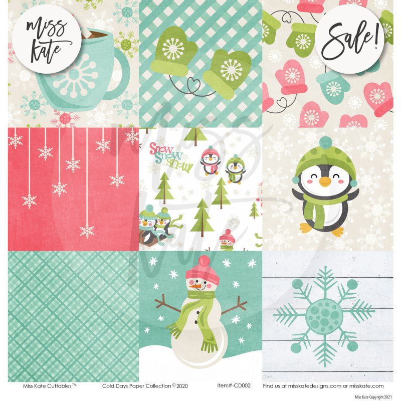 cold days paper sticker kit 12x12 ds 709