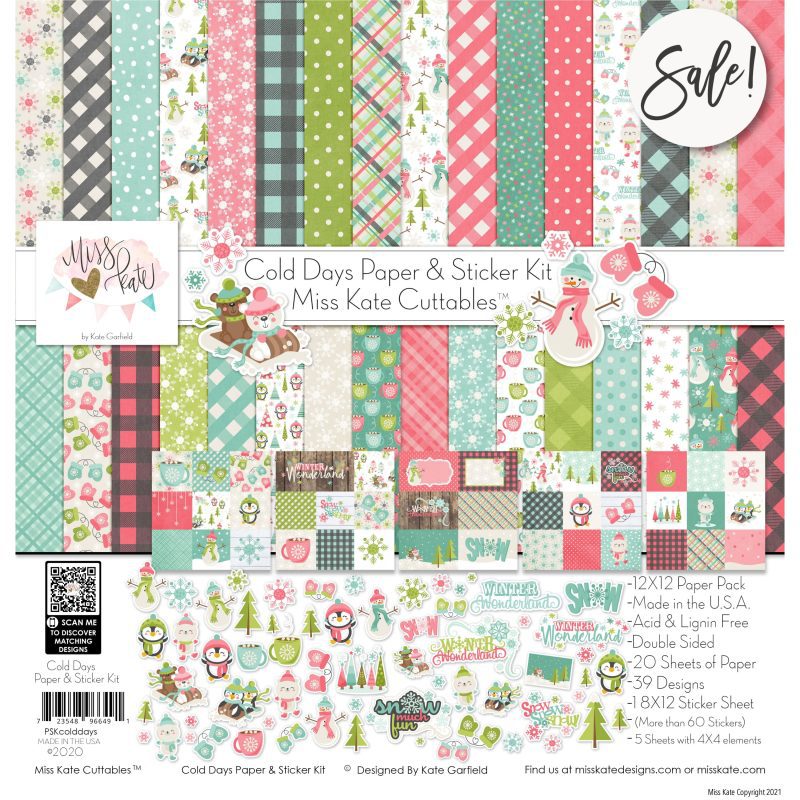 cold days paper sticker kit 12x12 ds 754