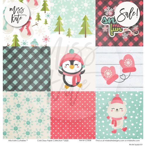 cold days paper sticker kit 12x12 ds 760