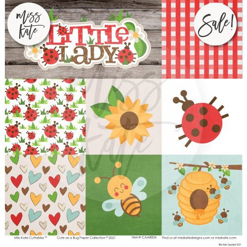 cute as a bug paper sticker kit 12x12 ds 267