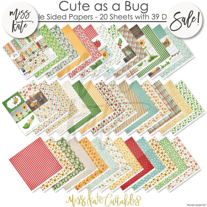 cute as a bug paper sticker kit 12x12 ds 691