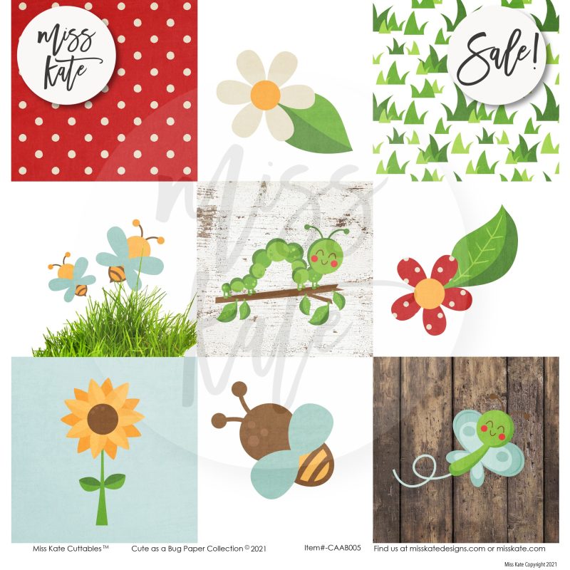 cute as a bug paper sticker kit 12x12 ds 718