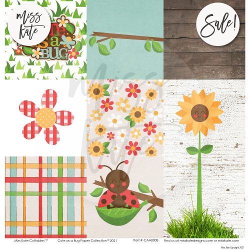 cute as a bug paper sticker kit 12x12 ds 725