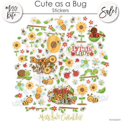 cute as a bug paper sticker kit 12x12 ds 785