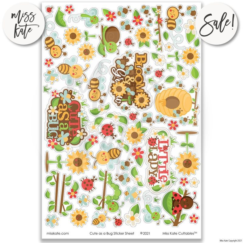 cute as a bug paper sticker kit 12x12 ds 860