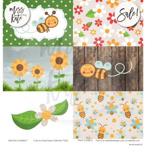 cute as a bug paper sticker kit 12x12 ds 871