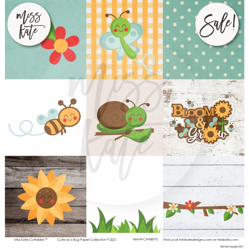 cute as a bug paper sticker kit 12x12 ds 931