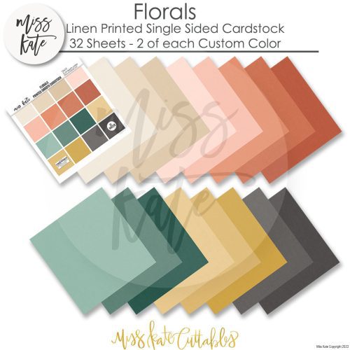 florals linen printed smooth cardstock single sided 500