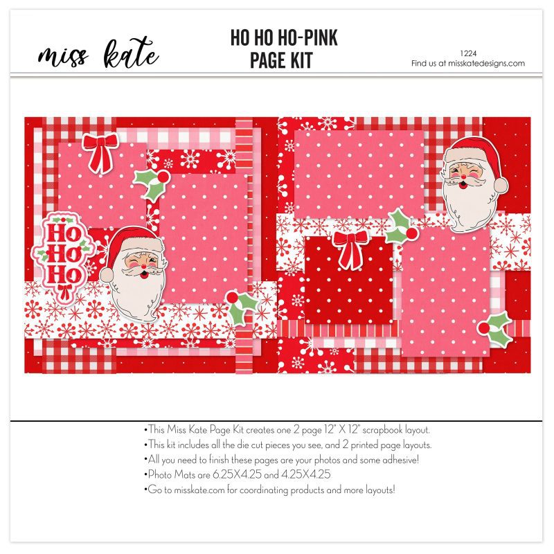 ho ho ho pink scrapbook page kit cover