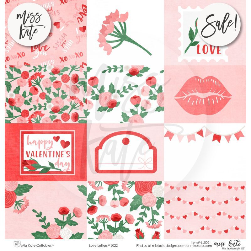 love letters paper sticker kit 12x12 ds 115