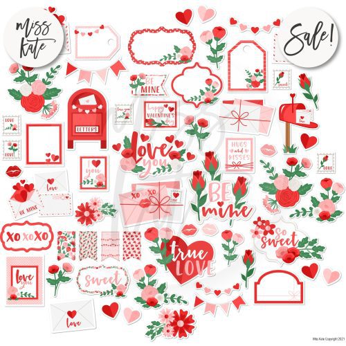 love letters paper sticker kit 12x12 ds 129