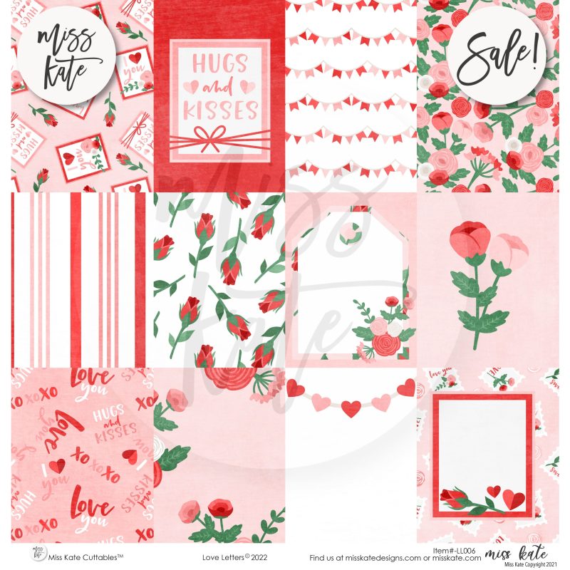 love letters paper sticker kit 12x12 ds 698