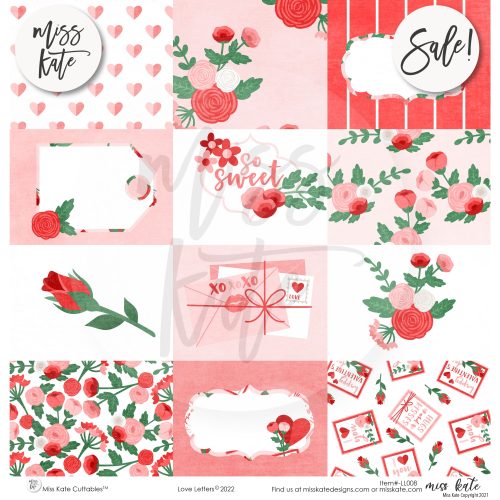 love letters paper sticker kit 12x12 ds 806