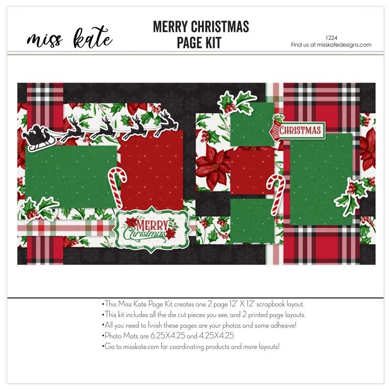 merry christmas 12x12 scrapbook page kit cover