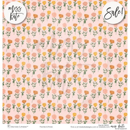 peonies and roses paper pack 12x12 ds 104